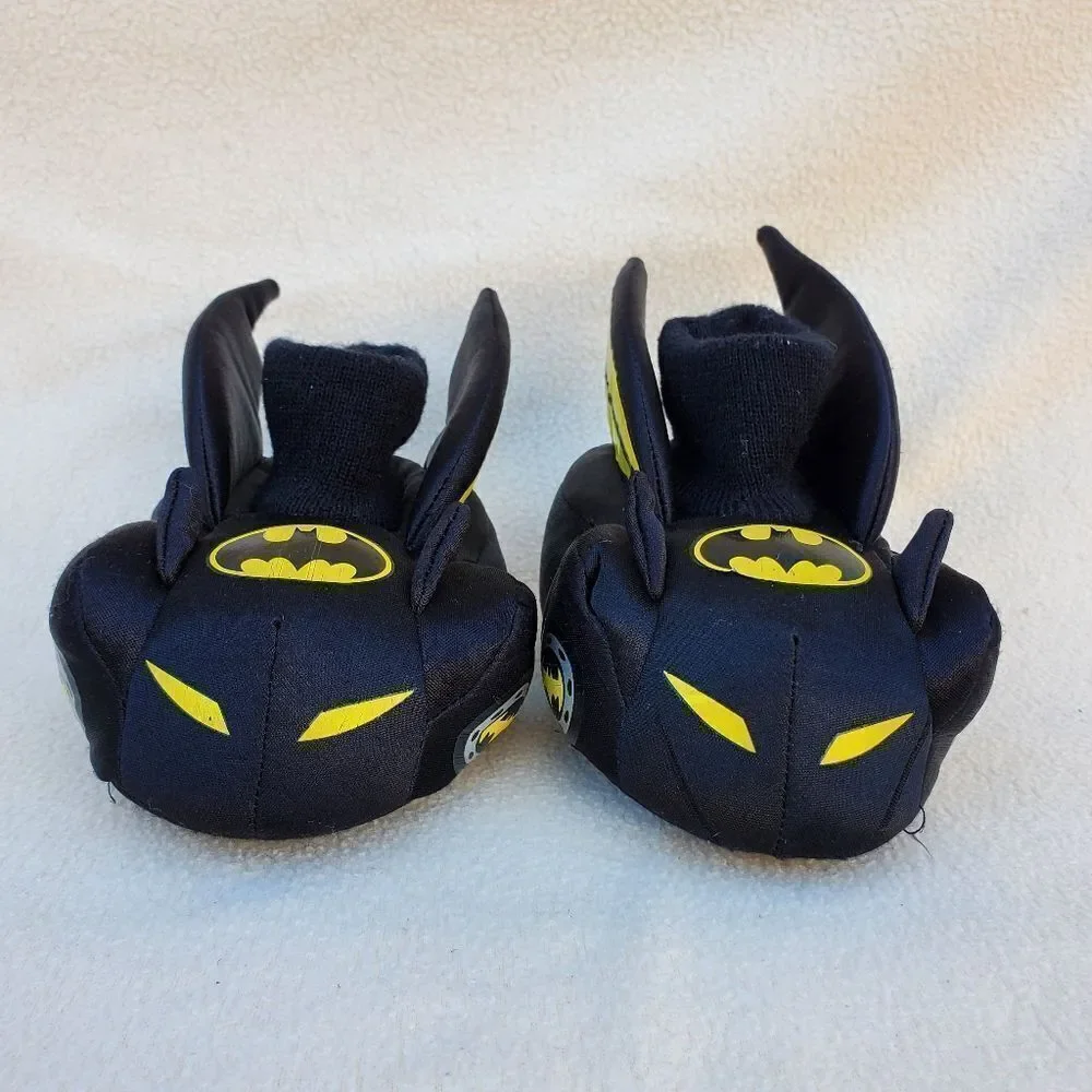 Batman black and yellow sock top plush slippers